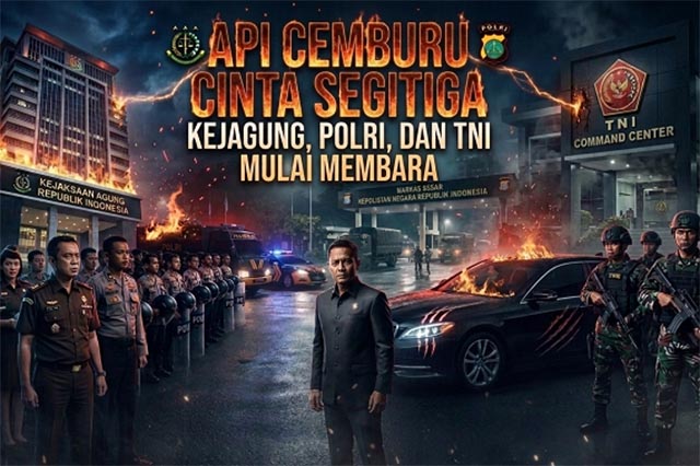 Api Cemburu Cinta Segitiga Kejagung, Polri, dan TNI Mulai Membara